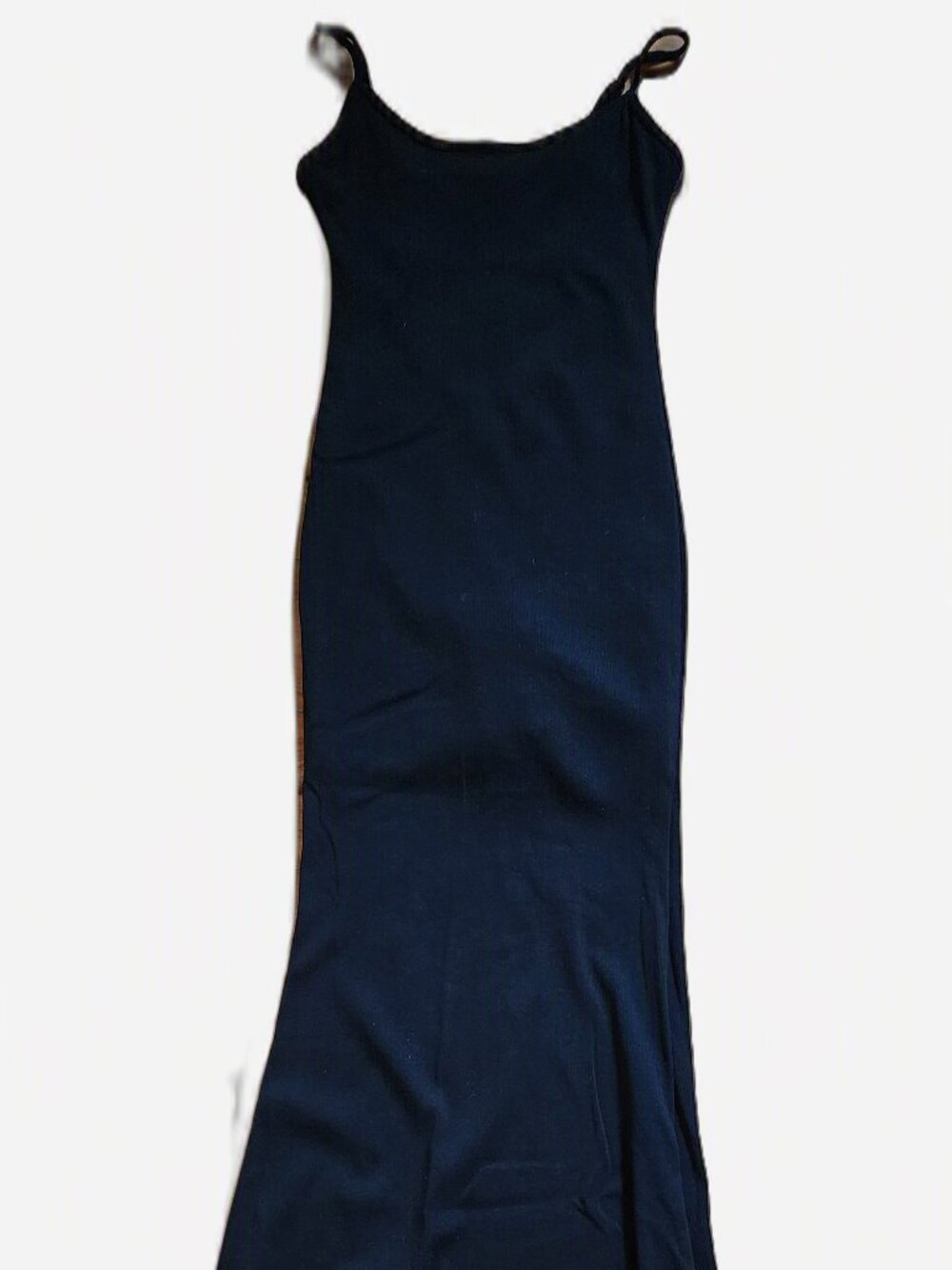 Halara Bodycon Black Knit Maxi Dress with Built in Bra, size L NWOT